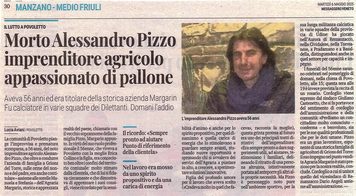 Morto Alessandro Pizzo