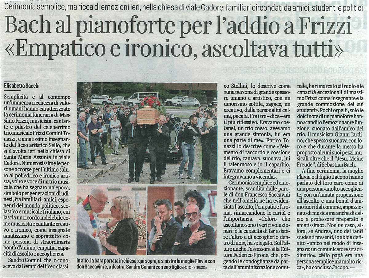 Bach al pianoforte per laddio a Frizzi Empatico e ironico ascoltava tutti