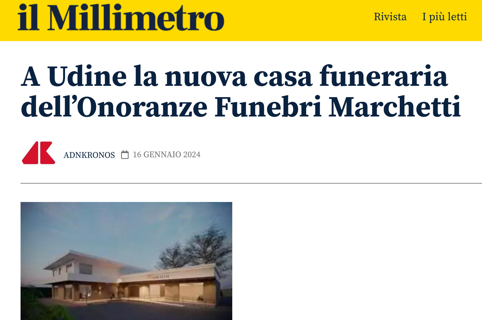 Il Millimetro casa funeraria marchetti